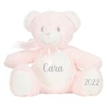 STEVENS DESIGNS & PRINTS Personalised Teddy Bear Newborn Baby Gifts Baby Teddy Classic Teddy Bear Beige Unisex Girls Boys 3 Colours Available (Pink)