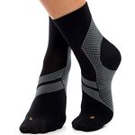 ZaTech Plantar Fasciitis Sock, Compression Socks. Heel, Ankle & Arch Support for Women & Men. (Black/Grey, Medium)