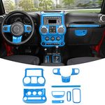 RT-TCZ for Wrangler JK Interior Trim Kit, Light Blue Center Console Dashboard Panel Decoration Accessories for Jeep Wrangler JK JKU 2011-2017(10pcs)