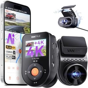Vantrue S1 Pro Max AI Dash Cam 4K+4K with ADAS, Dual STARVIS 2 Dash cam Front and Rear, 2 Channel HDR Dashcam, PlatePix Night Vision, 5G WiFi, Voice Control, GPS, 24H Buffered Parking Mode, 1TB Max