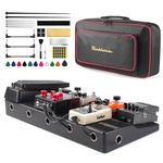 Rockhouse Pedalboard, Guitar Pedal Board Case 20" x 10" Light Effect Boards with Compartment for Power Supply, Gig Bag, Mounting Tape, Cables Ties