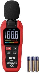 QLUUE Sonomètre numérique portable de 30 dB à 130 dB, écran LCD pondéré A/C, peut être utilisé à la maison, à l'usine et sur la route