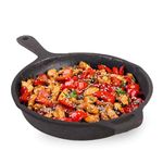 The Indus Valley Preseasoned Cast Iron Fry Pan/Skillet With Long Handle|Medium,25Cm/ 9.8Inch,1.6Ltr,2.4Kg|Induction Friendly|Nonstick Fish Fry Pan,100% Pure & Toxin Free,No Chemical Coating,Black