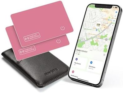Reyke Carte de Suivi de Portefeuille Fine et Rechargeable - Compatible avec Apple Find My (iOS Uniquement) - pour étiquettes de Bagages, téléphones Portables, passeports - Rose