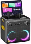 Ikarao Smart Karaoke Machine for Adults, with Lyrics Display, with 2 Wireless Micrpphone, 32GB Tablet, Professional PA System, 300W Peak Power, 4 DJ Lights, HDMI Speaker for Any Occasion-Break X2