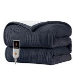 Heated Blanket Electric Blanket Throw 50''X60''-Heating Blanket with 9 Heat Settings-2-10 Hours Auto Off,ETL Certified,Machine Washable (Black)