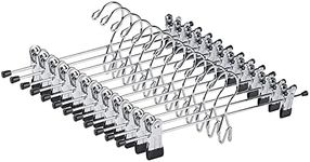 Amber Home 26 Pack Heavy Duty Add on Metal Pants Skirt Hangers, Stackable Add-on Metal Clothes Hangers with 2-Adjustable Clips, Cascading Clip Hangers Space Saving for Jeans, Slacks