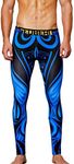 SEOBEAN Mens Low Rise Underwear Pants Long John Sports Leggings (XL(34-36"), 80404 Blue)