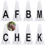 Yexiya 8 Pcs Dressage Cones Training Cones Dressage Letters Dressage Cones Set for Equestrian Athletes and Events Includes A, B, C, E, H, K, F Letters M Letters, White