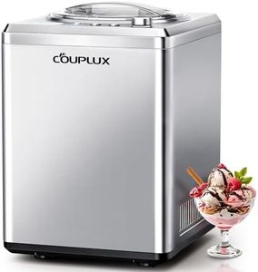 COUPLUX 2.64 Qt Ice Cream Maker, Upgraded Fastest 250W Compressor Fully Automatic Ice Cream Machine with No Pre-Freezing, 2H Keep Cool, LCD Display & Timer, All Stainless Steel