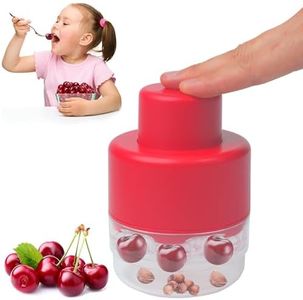 Cherry Pitter, 7-in-1 Cherry Pitter Tool Pit Remover, Heavy-Duty Metal Cherry Seed Remover, 7 Holes Cherry Stoner Pitter Quick Release, Multiple Cherry Pit Remover for Kids/Cherries Jam