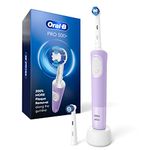 Oral-B Pro 500 + Electric Toothbrush with (2) Brush Head, Rechargeable, Lilac, Purple (Packaging May Vary)