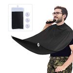 Showvigor Beard Apron, Bib for Beard for Shaving Haircut, Non-Stick Hair Catcher Care Cloth with 2 Suction Cups, Gifts for Men