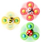 3PCS ALASOU Suction Cup Spinner Toys for 1 2 Year Old Boy&Girl|Toddler Toys Age 1-2|1 2 Year Old Boy Birthday Gift for Infant|Sensory Baby Bath Toys for Toddlers 1-3
