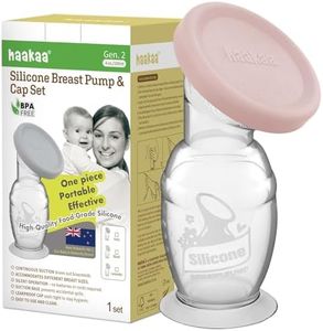 Haakaa Manual Breast Pump with Suction Base and Blush Gap, Breastmilk Collector Breastfeeding Pump (4oz/100ml)