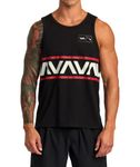 RVCA Mens Sport Regular Fit Tanks, Black (Hawaii Banded), Medium