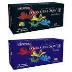 Okamoto Skinless Skin Vanilla & Strawberry Condoms Combo Pack (Pack of 1,10'S) Each