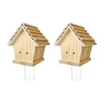 GRTRE 2 Pack Wood Carpenter Bee Trap for Outside - Best Bee Trap - Wood Boring Bee Trap- Nature Chalet Style Carpenter Bee Traps Outdoor Hanging - Insect Traps Removes Carpenter bee