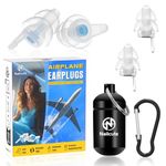 Naiicute Ear Plugs for Flying[2 Pairs], Air Pressure Regulating Earplugs Prevent Ear Pain&Reduce Noise,100x Reusable Soft Plane Plugs for Adults Child 12 YRS+, Airplane Travel Essentials