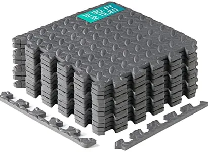 Yes4All Interlocking Foam Tiles, Non-Slip Foam Floor Tiles for Home Gym- Gray, 12 tiles 12"x 12"x 7/16" cover 12 Sqft