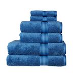 Christy Supreme Hygro 6 Piece Towel Set | Deep Sea Blue | 100% Luxury Supima Cotton | Ultra Soft | Super Absorbent | 650GSM | 2 Bath Towels 2 Hand Towels 2 Face Cloths