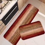 Abstract Kitchen Rugs Sets of 2, Kitchen Runner Rug, Farmhouse Kitchen Rugs and Mats Set, Non-Slip Kitchen Floor Mat for Laundry Room Entryway Hallway,16"x24" + 16"x63",Red Oxide