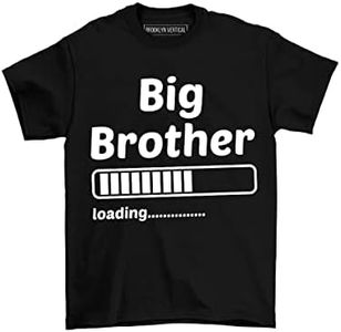 BROOKLYN VERTICAL Big Brother T-Shirt for Big Bro Announcement, Promoted to Big Bro, Everyday Wear| Toddler to Big Boy Sizes , Combo F, 2