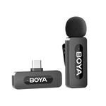 BOYA BY-V10 USB-C Wireless Microphone,Mini Lapel Mic with Noise Cancelling Compatibale with Android/Type-C Smartphone Laptop for YouTube Podcast Facebook Vlogging Recording