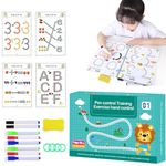 Scribble Smart Workbook, Reusable Tracing Books for 3,4,5,6 Year Olds, Preschool Activity Books, Handwriting Practice Books, Wipe Clean Activity Book, Pen Control Line Tracing Workbook (64 Pages)