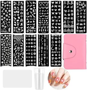 Granvoo 12 pcs Nail Art Stamping Templates Set,Modèle D'Image Fleur Motifs géométriques,Nail Art Stamping Plaque,Kit Plaques d'estampage pour Nail Art,pour Manucure DIY