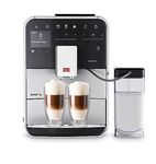 Melitta Integrated Bean to Cup Coffee Machine, Barista T SMART Model F83/0-101, Bluetooth connectivity, Melitta Connect App, Whisper Grinder (Quiet Mark), Silver