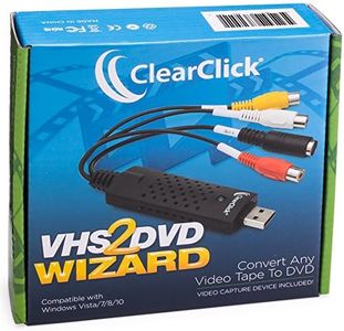 ClearClick VHS To DVD Wizard with USB Video Grabber & Free USA Tech Support