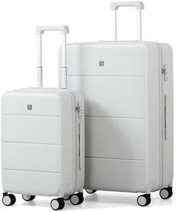 Hanke Luggage Sets 2 Piece with Spinner Wheels, 20/28 Inch Hard Shell Suitcases Set TSA Approved Luggage Travel Rolling Large Luggage(Smoke White)