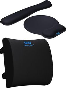 Everlasting Comfort Lumbar Support Pillow & Mouse Pad w/Wrist Support Bundle - Office Chair Back Support for Gaming, Car, Couch - Ergonomic Memory Foam Desk Cushion and Keyboard Wrist Rest