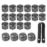 20pcs Lug Nut Covers Universal 17mm Wheel Lug Nut Center Cover Bolt Cover Caps with Extractor for Wheel+skoda wheel nut caps,+wheel nut covers skoda+17mm wheel nut covers+wheel nuts a6 c7