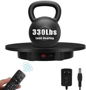 Motorized Rotating Display Stand, Remote Control Rotating Display Stand, 360 Degree Mute 330 Lbs Load Electric Rotating Platform for Photography Products, Live Video Show, Angle Speed, Wired