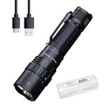 Fenix PD40R v3.0 Tactical Flashlight, 3000 Lumen USB-C Rechargeable Long Throw Police Duty Light with Lumentac Organizer