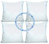 Foamily® Set of 4-16 X 16 Premium Outdoor Water Resistant Stuffer Pillow Throw Inserts Sham Square Form, 16" L X 16" W, Standard/White @ M&A STYLES LTD