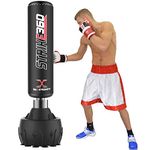 Max Strength Strike 360 Free Standing Punch Bag Standing Boxing Bag Striking Bag Fitness Equipment MMA Bag Kickboxing Kick Bag 6ft Home Gym Kick Training Martial Arts MMA Black