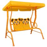 vidaXL Kids Swing Bench Home Garden Heavy Duty Patio Porch Swings Seats Hammock Chairs for Kids Children Yellow 115x75x110cm Fabric