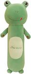 21.6Inch Long Frog Plush Body Pillow, Cute Green Frog Stuffed Animals Soft Plushies, Kawaii Big Squishy Sleeping Pillow Doll