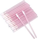 G2Plus 100PCS Glitter Crystal Lip Brush, Disposable Lip Brushes Lip Gloss Applicators Lipstick Gloss Wands Applicator Perfect Makeup Tool Kits (Pink)