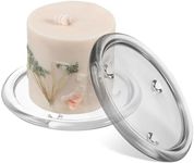 HOMSFOU Clear Glass Candle Plates, Pillar Candle Holders Glass Coasters Candle Tray for Pillar Candle for Dining Table Centerpiece Wedding 2 pcs(5inch)