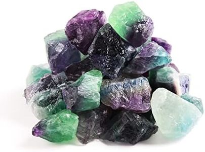 Nvzi Rainbow Flourite Crystals, Crystals and Healing Stones, Rocks for Tumbling, Raw Crystals Bulk, Amathesis Crystal, Calcite Crystal for Decoration, Wicca, Reiki, Chakra and Energy(460g)