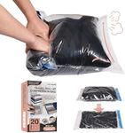 20 Travel Compression Bags, Hand Roll Up Travel Space Saver Bags for Luggage No Vacuum Needed, Cruise Ship Essentials (8 Large Roll/8 Medium Roll/4 Small Roll)