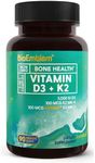 BioEmblem Vitamin D3 K2 Capsules (5000IU and 200mcg) - Patented MK7 and MK4 for 3-in-1 Complex Support - Vegetarian Vitamin D K2 Supplement for Teeth, Heart, Immune System - Non-GMO, 90 Caps