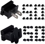 Aniai SPT-1 Vampire Plugs 100Pcs Black - Female and Male Slip Plug, Electrical Plug Replacement for Christmas Decorations Lights