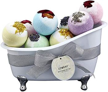 Bath Bomb Self Care Gifts for Women, White Elephant Gifts for Adults,10 Oversized Two Tone Bath Fizzies with Shea & Coco Butter Dry Flower Petals, Rich, Spa Bath Set in Cute Tub
