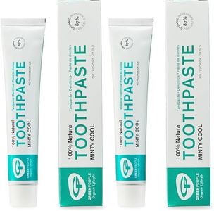Green People Minty Cool Toothpaste 50ml | 100% Natural Mint Toothpaste for Adults | Fluoride & SLS Free | Organic & Natural | Soothes Sensitive Gums | Vegan & Cruelty Free