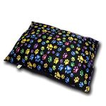 AmigoZone Large Pet Dog Bed Zipped Removable & Washable Cushion Cover Only (Multi Paw Black)